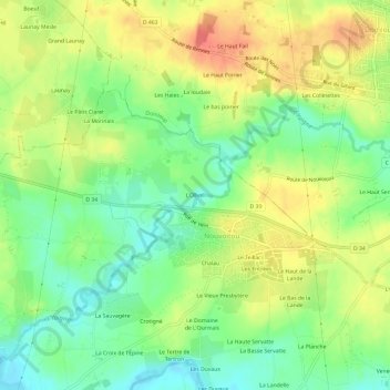 Mappa topografica L'Olivel, altitudine, rilievo