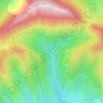 Mappa topografica Raton, altitudine, rilievo