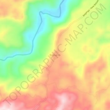 Mappa topografica Batiano, altitudine, rilievo