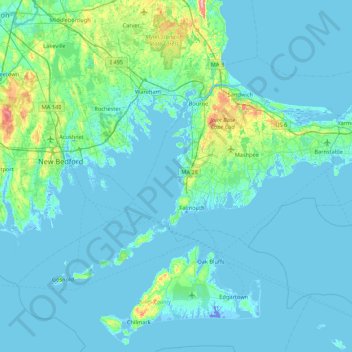 Mappa topografica Pulpit Rock, altitudine, rilievo