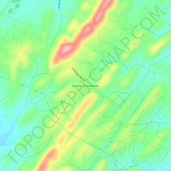 Mappa topografica Keebler Crossroads, altitudine, rilievo