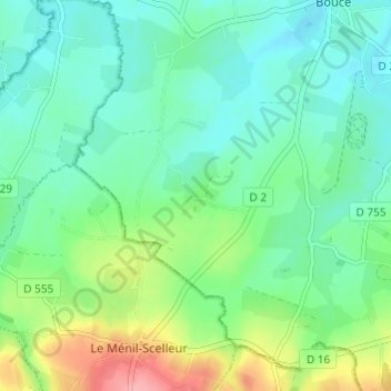 Mappa topografica La Frênaie, altitudine, rilievo
