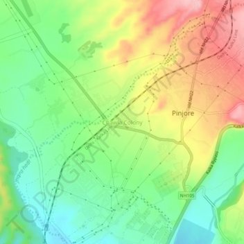Mappa topografica Chawla Colony, altitudine, rilievo
