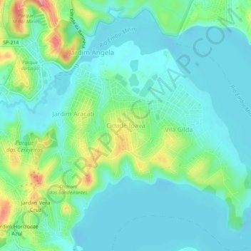 Mappa topografica Cidade Ipava, altitudine, rilievo