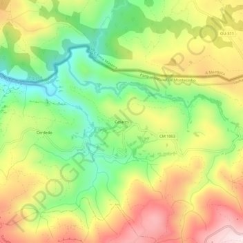 Mappa topografica Casares, altitudine, rilievo