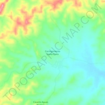 Mappa topografica Corregimiento Santa Clara, altitudine, rilievo
