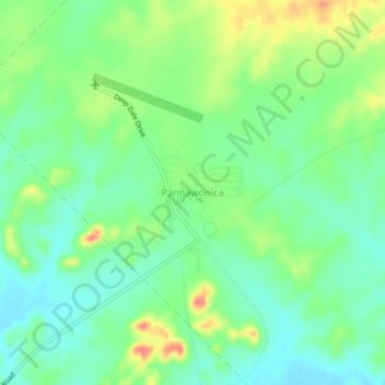 Mappa topografica Pannawonica, altitudine, rilievo
