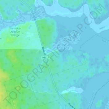 Mappa topografica Rivière du Nord, altitudine, rilievo