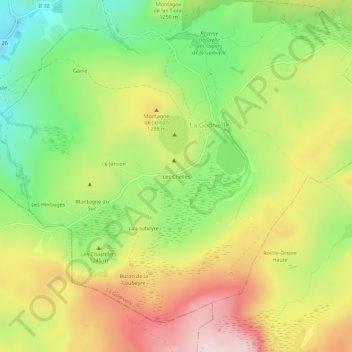 Mappa topografica Les Chelles, altitudine, rilievo