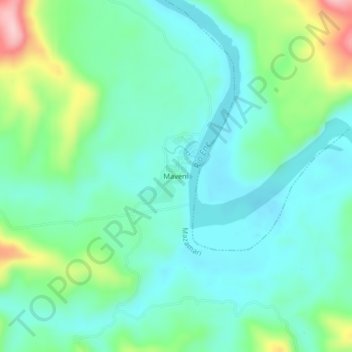 Mappa topografica Maveni, altitudine, rilievo