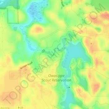 Mappa topografica Sunset Point, altitudine, rilievo