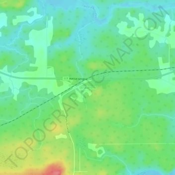 Mappa topografica McWatters, altitudine, rilievo