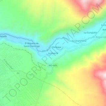 Mappa topografica La Huerta, altitudine, rilievo