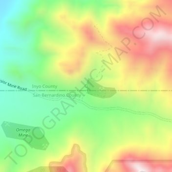 Mappa topografica Crystal Spring, altitudine, rilievo