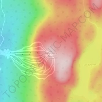 Mappa topografica Mont Grand-Fonds, altitudine, rilievo