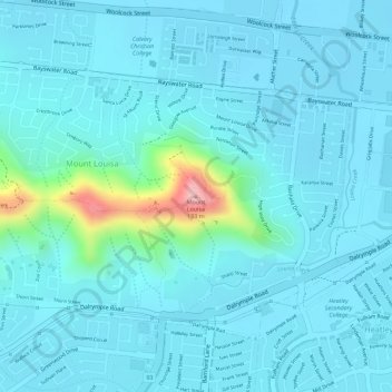 Mappa topografica Mount Louisa, altitudine, rilievo