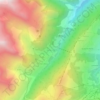 Mappa topografica Au Pachu, altitudine, rilievo