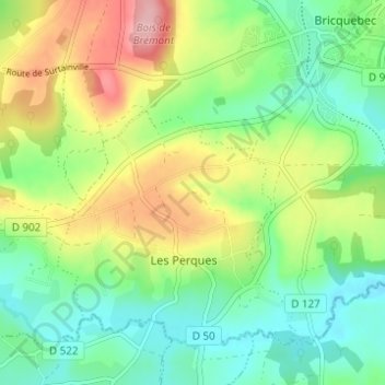 Mappa topografica Hameau Val Fontaine, altitudine, rilievo