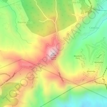 Mappa topografica Mount Sungay, altitudine, rilievo