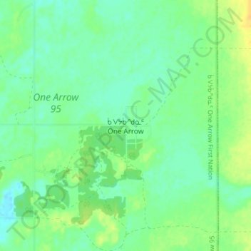 Mappa topografica One Arrow, altitudine, rilievo