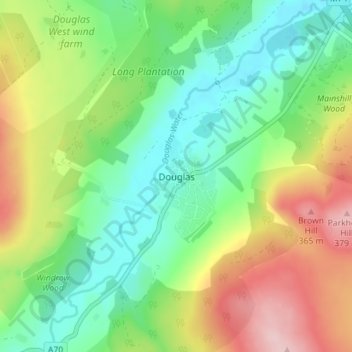 Mappa topografica Douglas, altitudine, rilievo