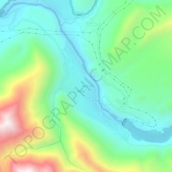 Mappa topografica Alchi, altitudine, rilievo
