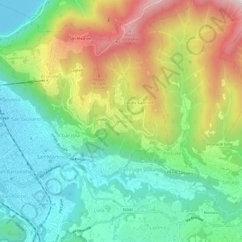Mappa topografica Civiglio, altitudine, rilievo