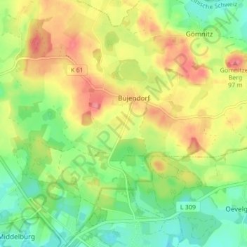 Mappa topografica Anschottredder, altitudine, rilievo
