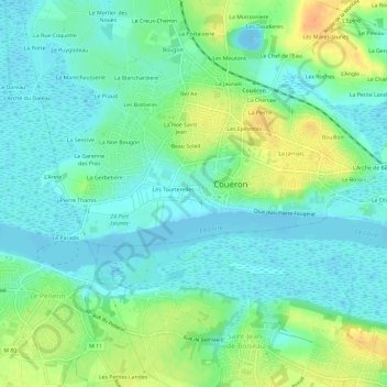 Mappa topografica La Verrerie, altitudine, rilievo