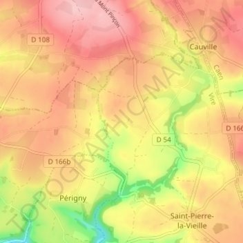 Mappa topografica Crapouville, altitudine, rilievo