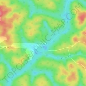 Mappa topografica Awaé, altitudine, rilievo