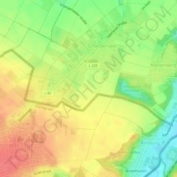 Mappa topografica Am Bohnenkamp, altitudine, rilievo