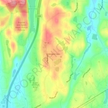 Mappa topografica Windmill Farm, altitudine, rilievo