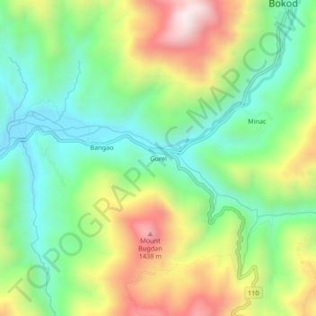 Mappa topografica Gurel, altitudine, rilievo