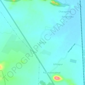 Mappa topografica KC Pur, altitudine, rilievo