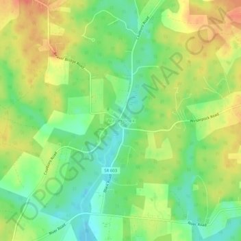 Mappa topografica Winterpock, altitudine, rilievo