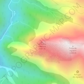 Mappa topografica Puntal de Valencia, altitudine, rilievo
