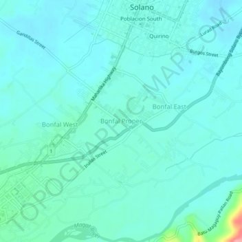 Mappa topografica Bonfal Proper, altitudine, rilievo