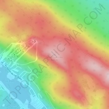Mappa topografica Mont Garceau, altitudine, rilievo