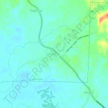 Mappa topografica Patin-ay, altitudine, rilievo