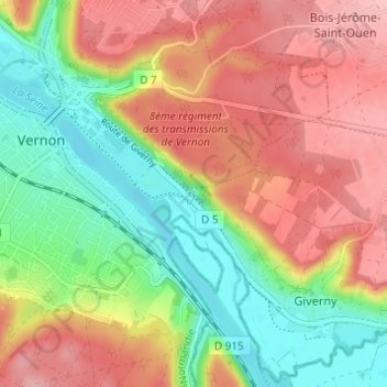 Mappa topografica Manitôt, altitudine, rilievo