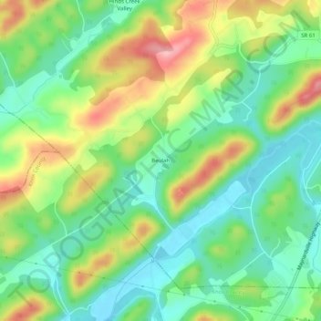 Mappa topografica Beulah, altitudine, rilievo