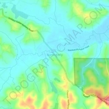 Mappa topografica Nambikolly, altitudine, rilievo