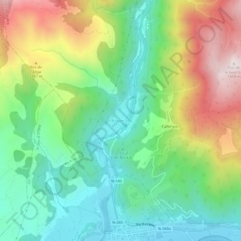 Mappa topografica Anserall, altitudine, rilievo