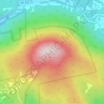 Mappa topografica Mount Tobias, altitudine, rilievo