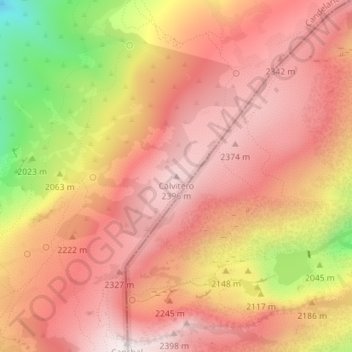 Mappa topografica Calvitero, altitudine, rilievo