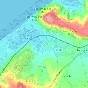 Mappa topografica La Cinquantaine, altitudine, rilievo