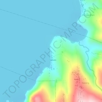 Mappa topografica View to Taal Lake, altitudine, rilievo