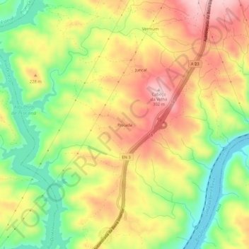 Mappa topografica Riscada, altitudine, rilievo