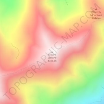 Mappa topografica Mount Oxford, altitudine, rilievo